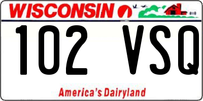 WI license plate 102VSQ