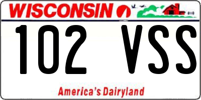 WI license plate 102VSS