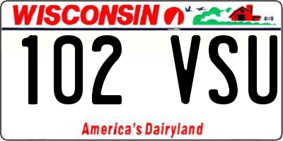 WI license plate 102VSU