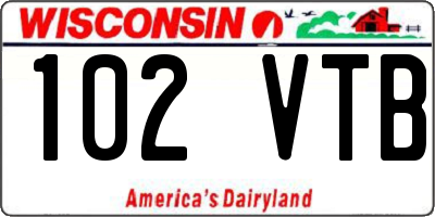 WI license plate 102VTB