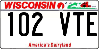 WI license plate 102VTE