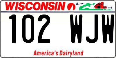WI license plate 102WJW
