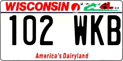 WI license plate 102WKB