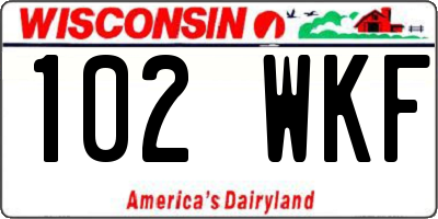 WI license plate 102WKF