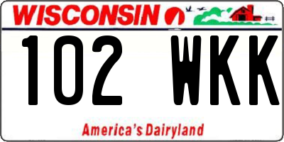 WI license plate 102WKK