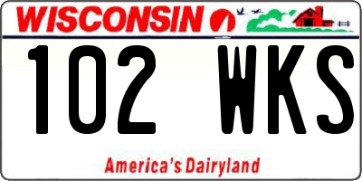 WI license plate 102WKS