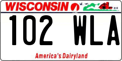 WI license plate 102WLA
