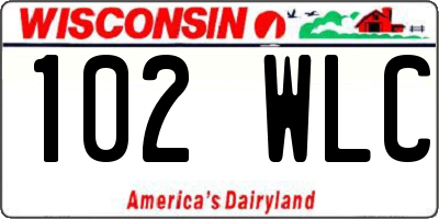 WI license plate 102WLC