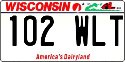 WI license plate 102WLT