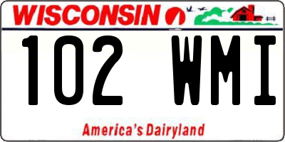 WI license plate 102WMI