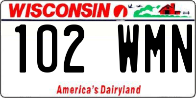 WI license plate 102WMN