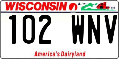 WI license plate 102WNV