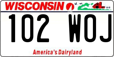 WI license plate 102WOJ