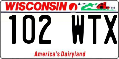 WI license plate 102WTX