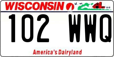 WI license plate 102WWQ
