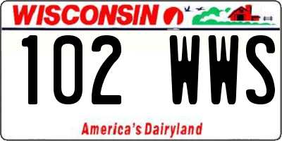 WI license plate 102WWS