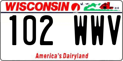 WI license plate 102WWV