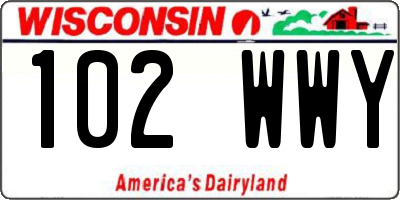 WI license plate 102WWY