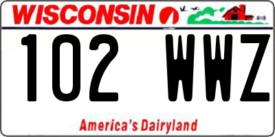 WI license plate 102WWZ