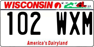 WI license plate 102WXM