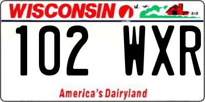 WI license plate 102WXR