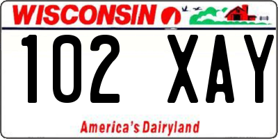 WI license plate 102XAY