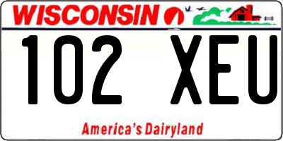 WI license plate 102XEU