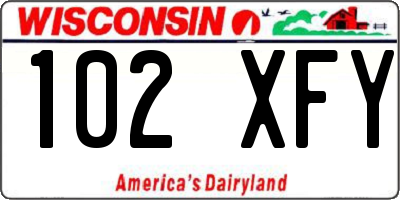 WI license plate 102XFY