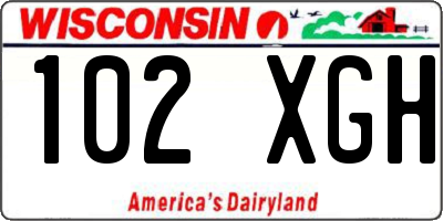 WI license plate 102XGH