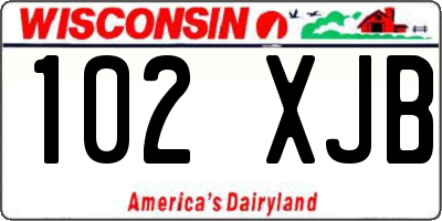 WI license plate 102XJB