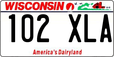 WI license plate 102XLA
