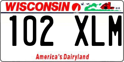 WI license plate 102XLM