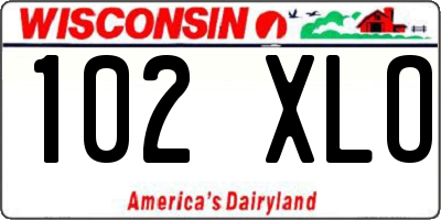 WI license plate 102XLO