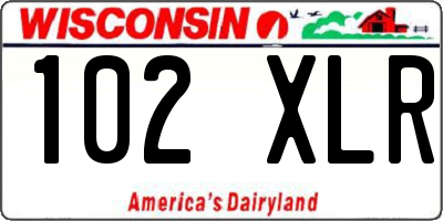 WI license plate 102XLR