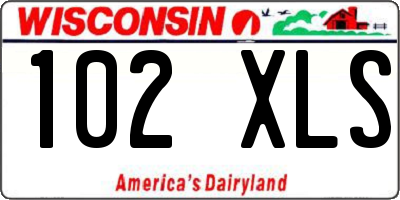 WI license plate 102XLS