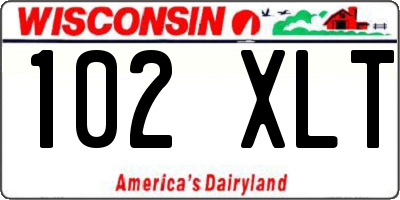 WI license plate 102XLT