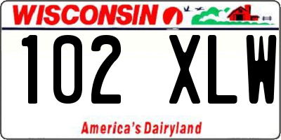 WI license plate 102XLW
