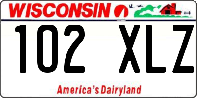 WI license plate 102XLZ