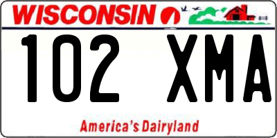 WI license plate 102XMA