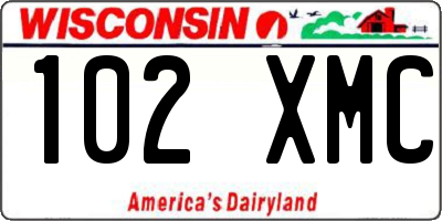 WI license plate 102XMC