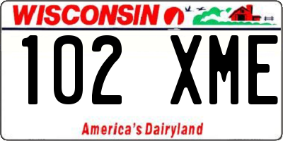 WI license plate 102XME