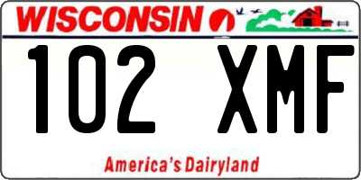 WI license plate 102XMF