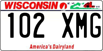 WI license plate 102XMG