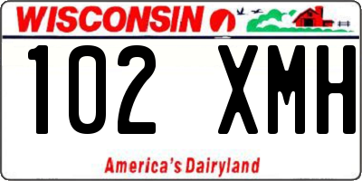 WI license plate 102XMH