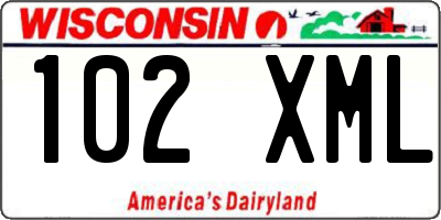 WI license plate 102XML