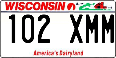 WI license plate 102XMM
