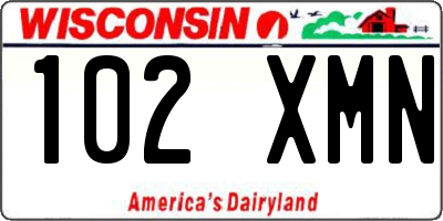 WI license plate 102XMN