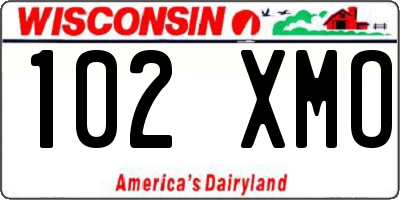 WI license plate 102XMO
