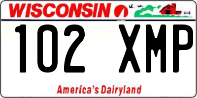 WI license plate 102XMP