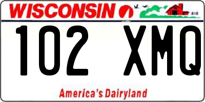 WI license plate 102XMQ